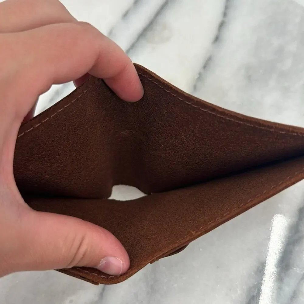 NWT hand crafted dark brown leather wallet